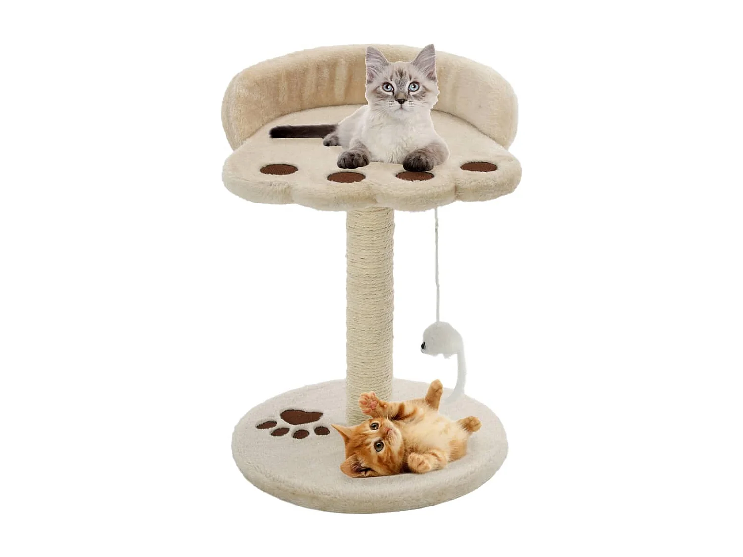 Arbre à chat avec griffoir en sisal 40 cm Beige et Marron