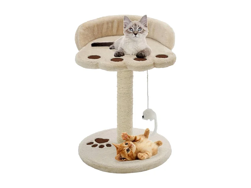Arbre à chat avec griffoir en sisal 40 cm Beige et Marron