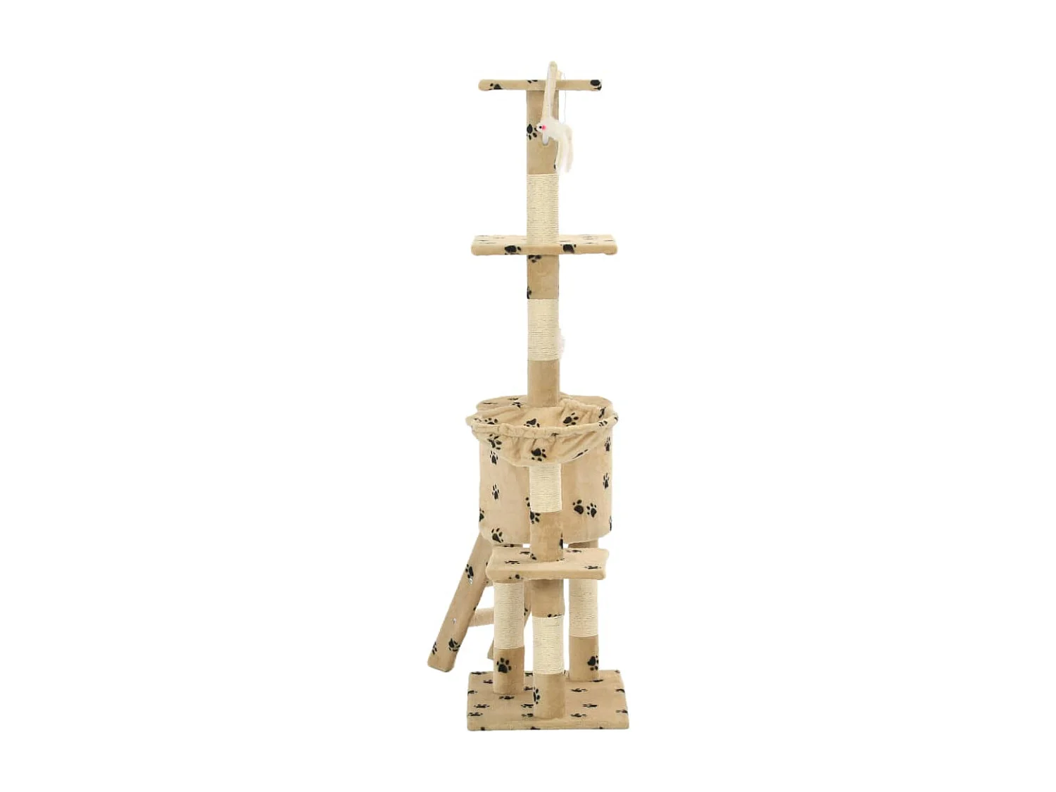 Arbre à chat avec griffoir en sisal 138cm Beige Motif de pattes