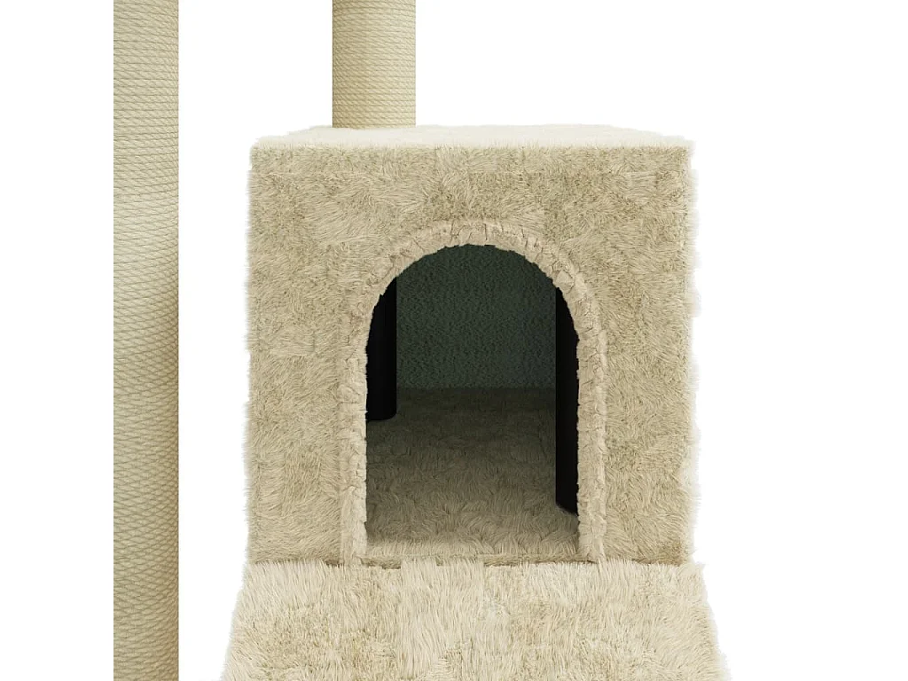 Arbre à chat avec griffoirs en sisal Crème 92 cm