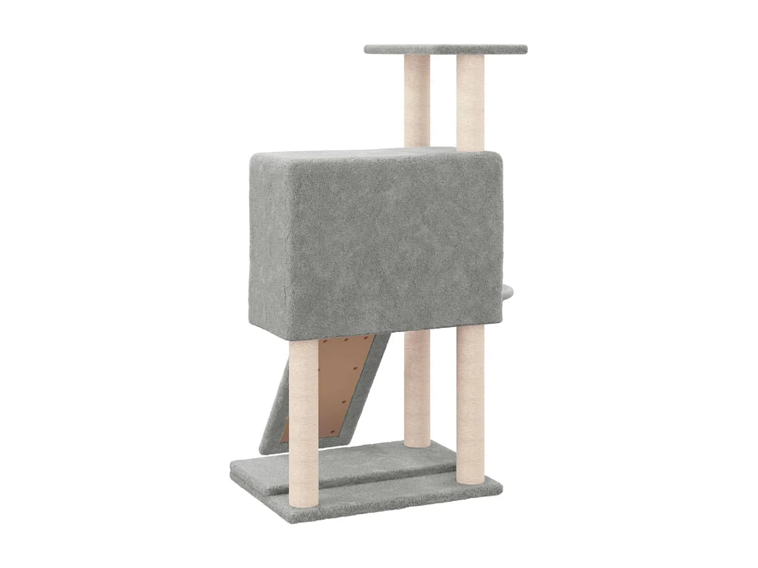 Arbre à chat avec griffoirs en sisal Gris clair 96 cm