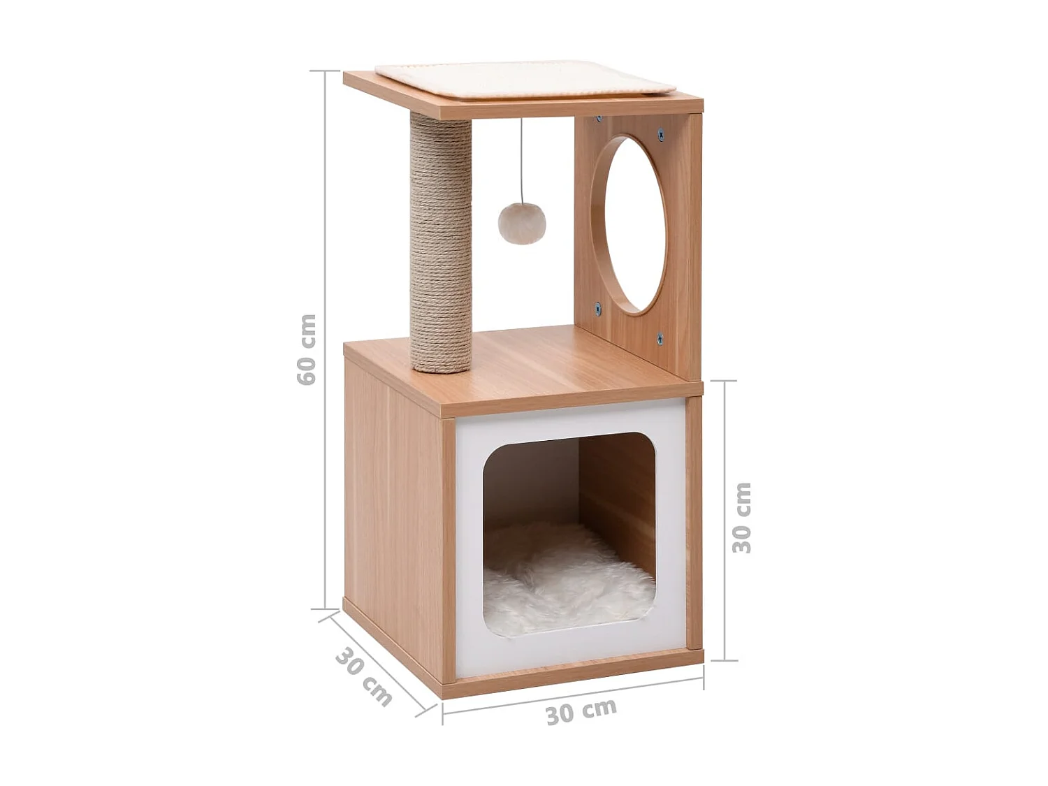 Arbre à chat avec tapis à gratter en sisal 60 cm