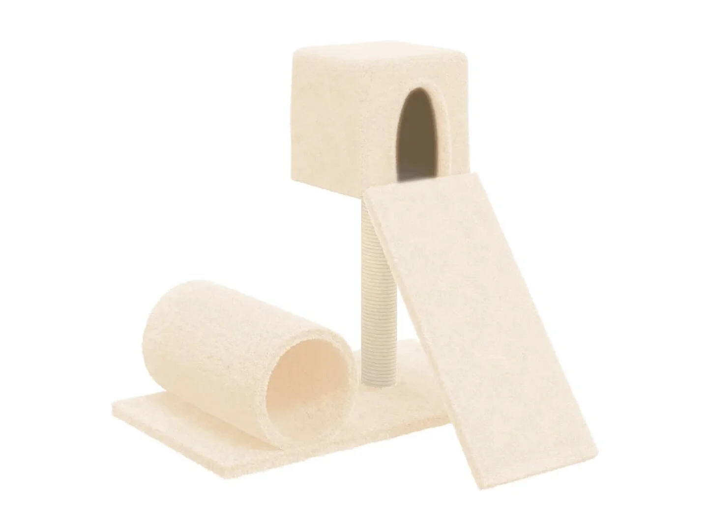 Rascador para gatos con postes de sisal color crema 59 cm