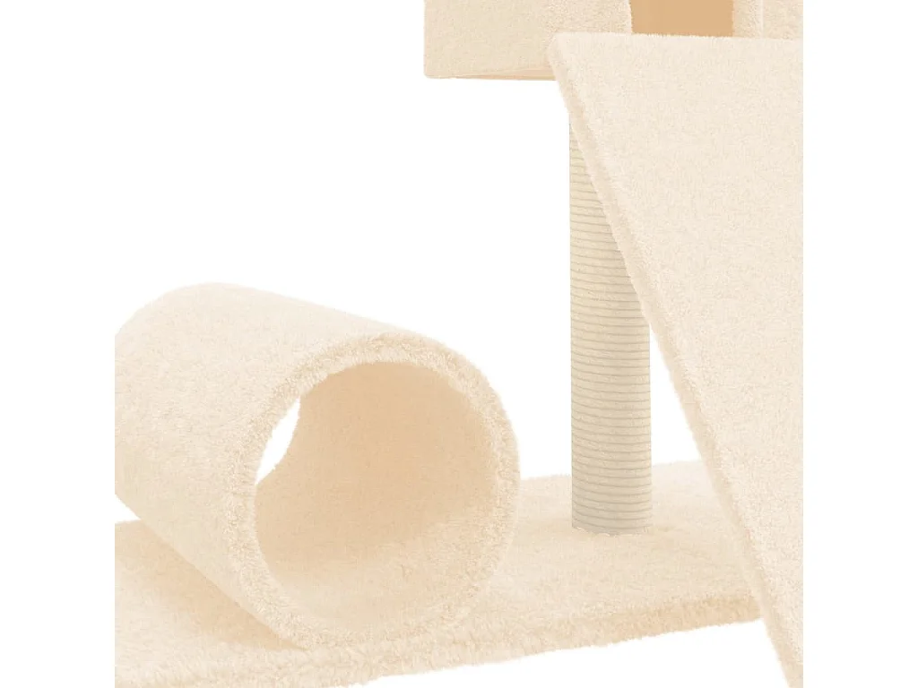 Rascador para gatos con postes de sisal color crema 59 cm