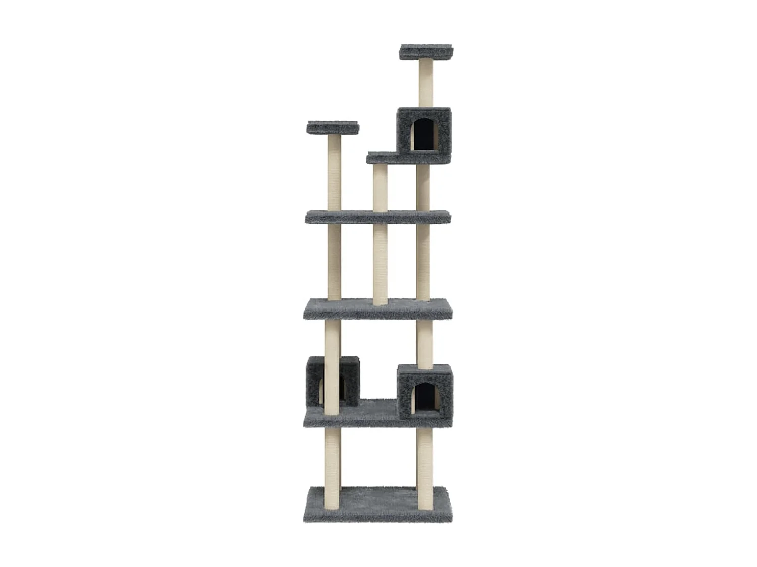 Arbre à chat avec griffoirs en sisal Gris foncé 188 cm