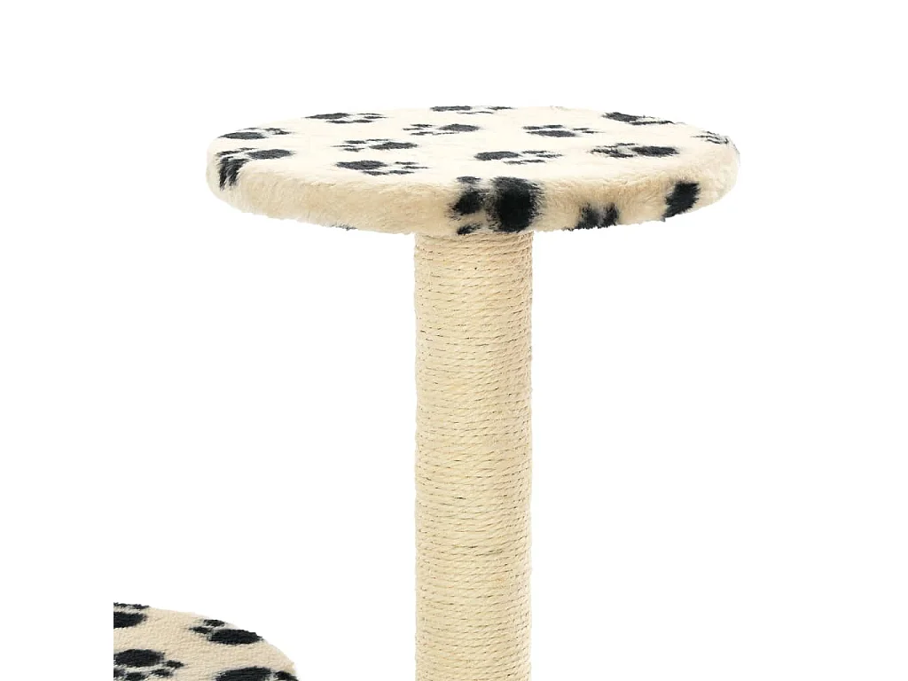 Arbre à chat avec griffoir en sisal 60 cm Beige Motif de pattes
