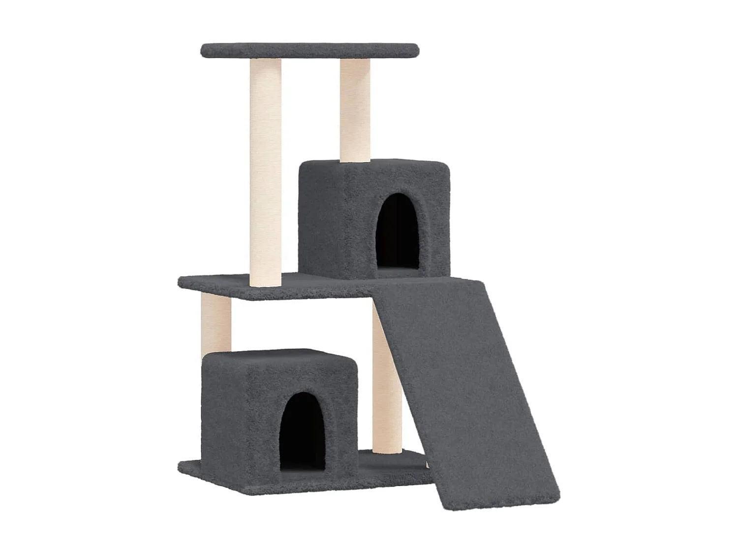 Arbre à chat avec griffoirs en sisal Gris foncé 82 cm