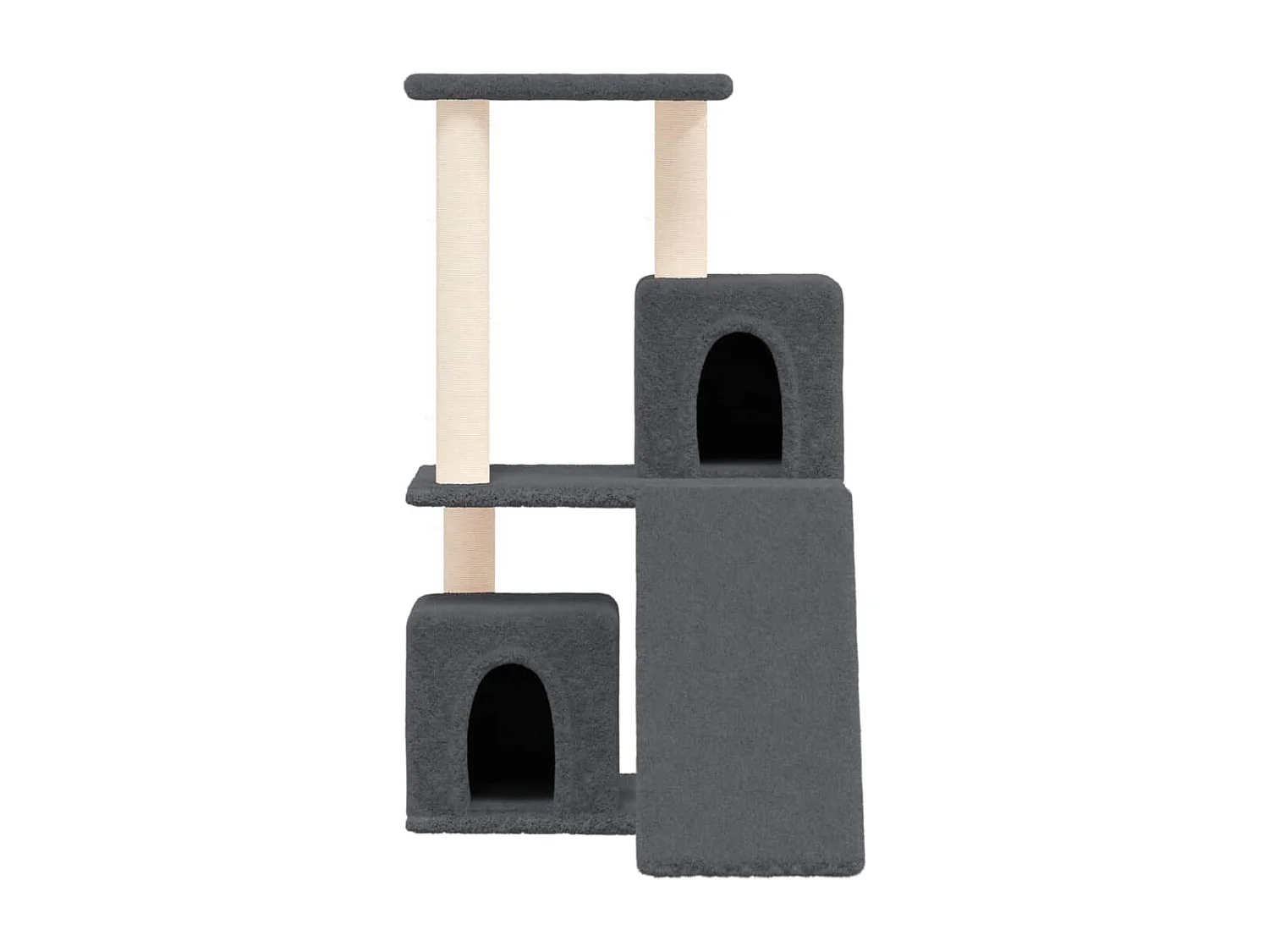 Arbre à chat avec griffoirs en sisal Gris foncé 82 cm