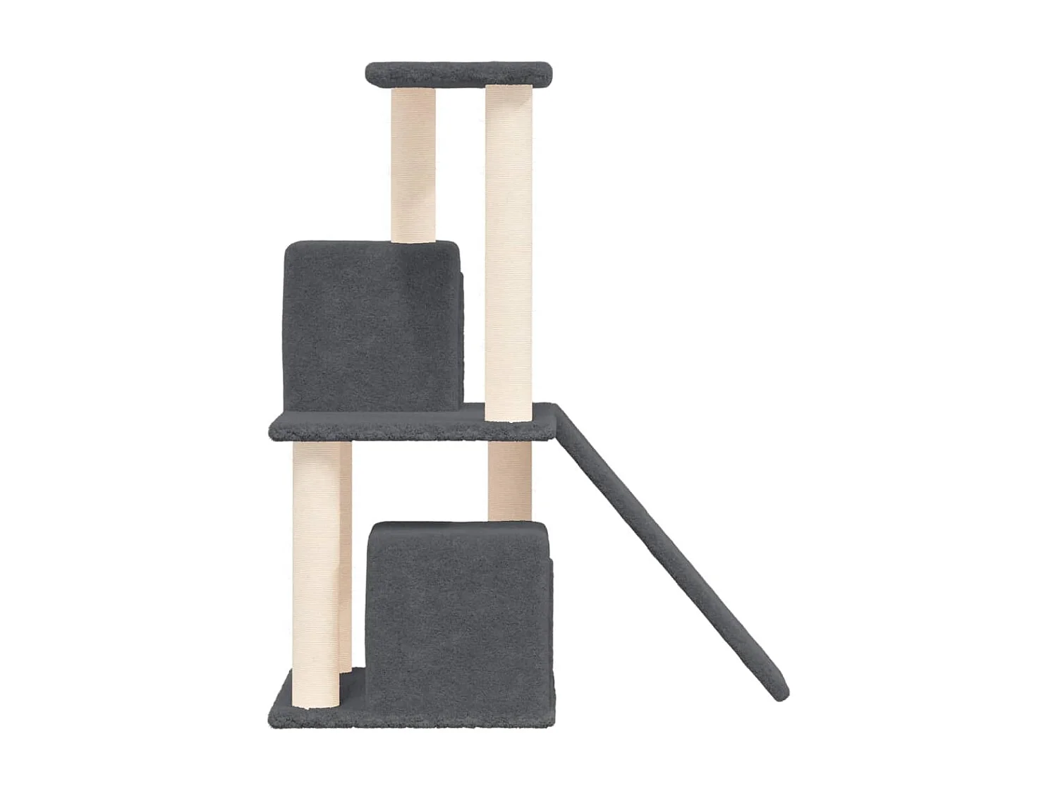 Arbre à chat avec griffoirs en sisal Gris foncé 82 cm