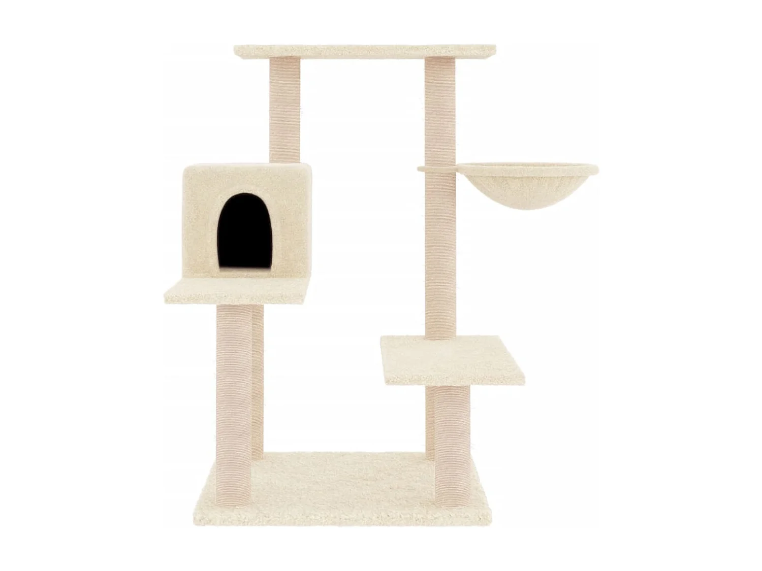 Árvore para gatos com postes arranhadores sisal 82,5 cm creme