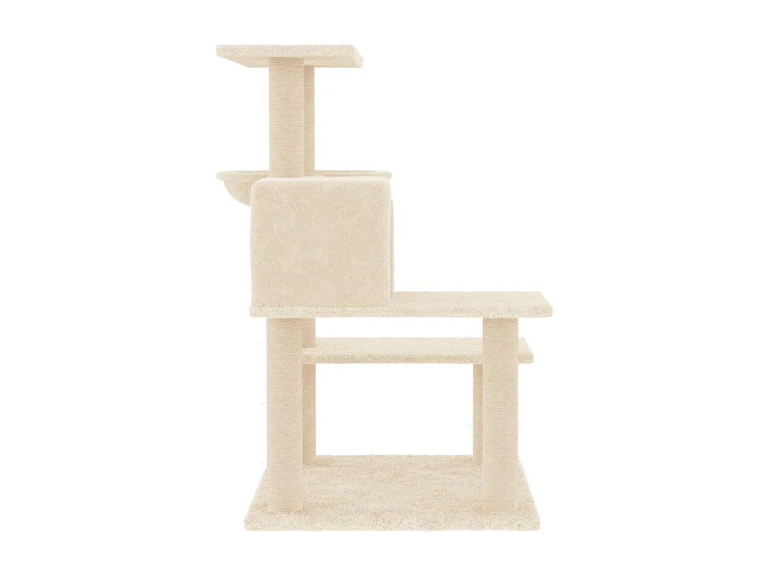 Árvore para gatos com postes arranhadores sisal 82,5 cm creme