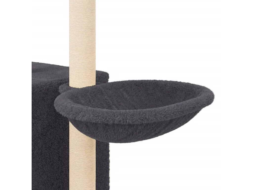 Kattenmeubel met sisal krabpalen 145 cm donkergrijs