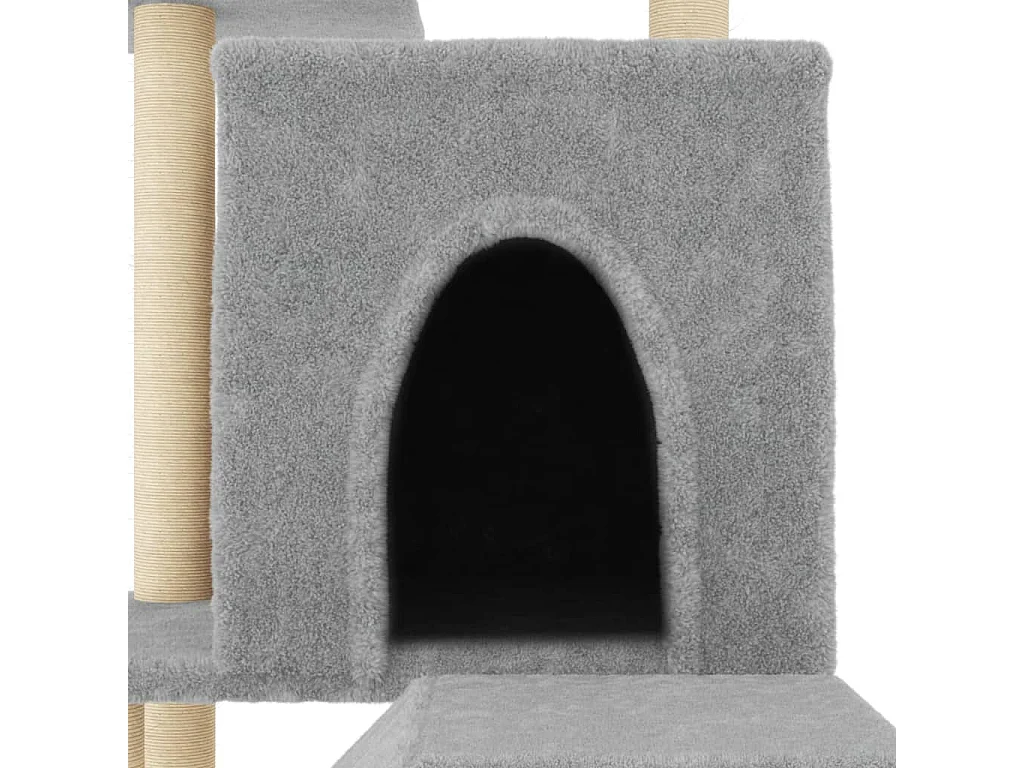 Arbre à chat avec griffoirs en sisal gris clair 110,5 cm
