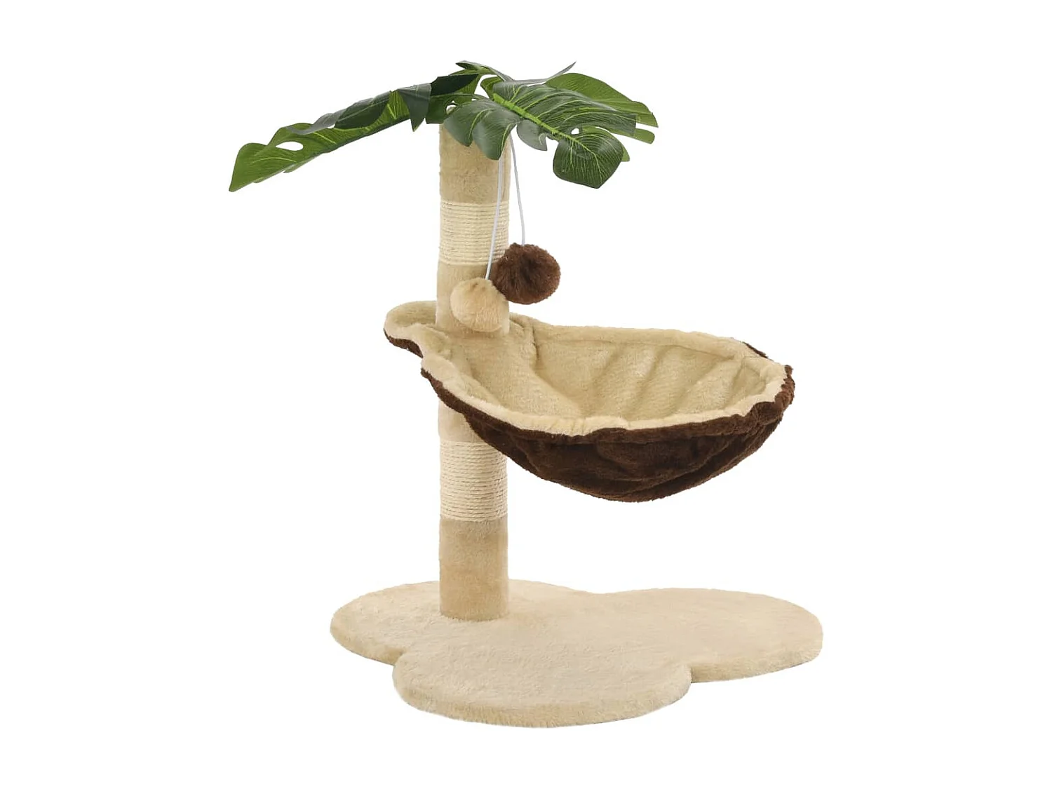 Arbre à chat avec griffoir en sisal 50 cm Beige et Marron
