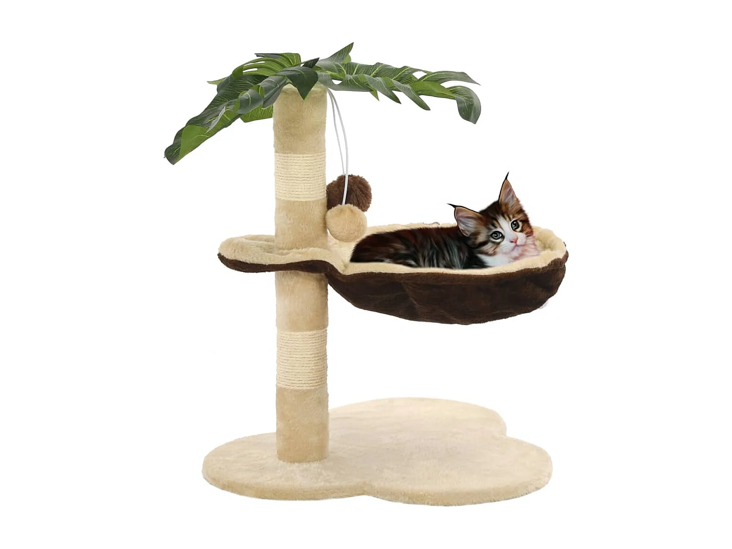 Arbre à chat avec griffoir en sisal 50 cm Beige et Marron