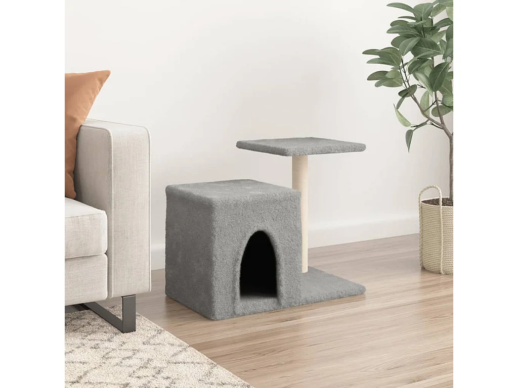 Arbre à chat avec griffoirs en sisal gris clair 50,5 cm