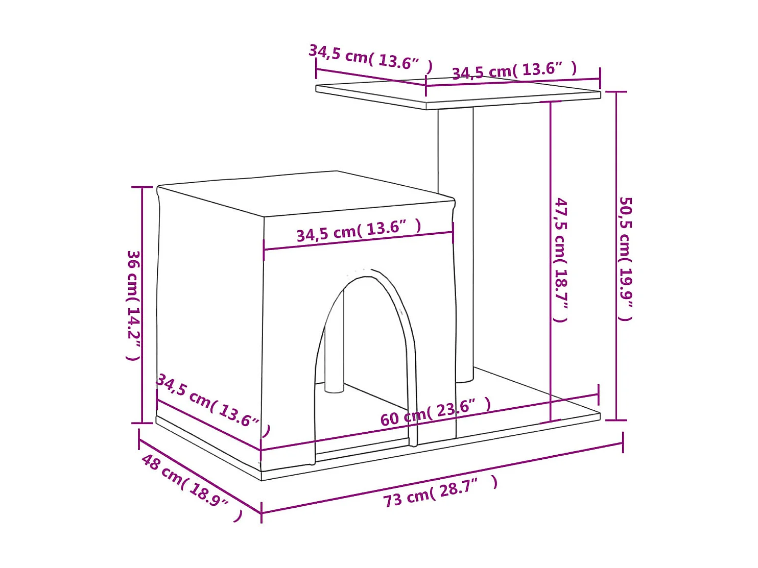 Arbre à chat avec griffoirs en sisal gris clair 50,5 cm