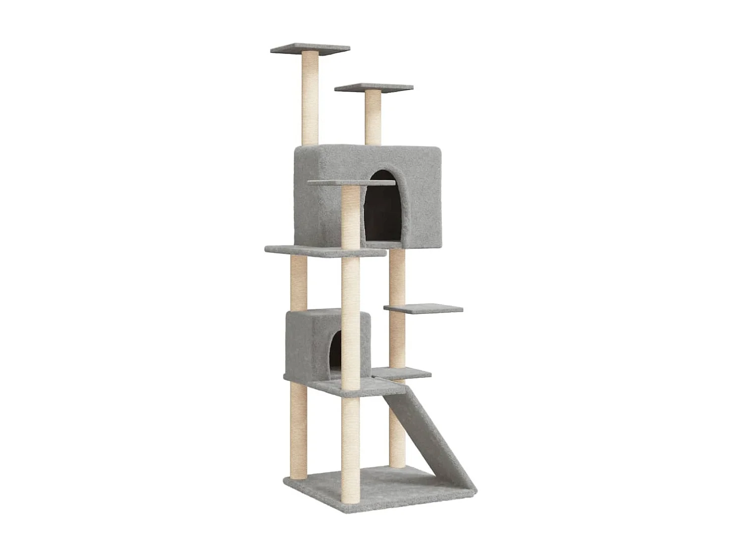 Arbre à chat avec griffoirs en sisal Gris clair 153 cm