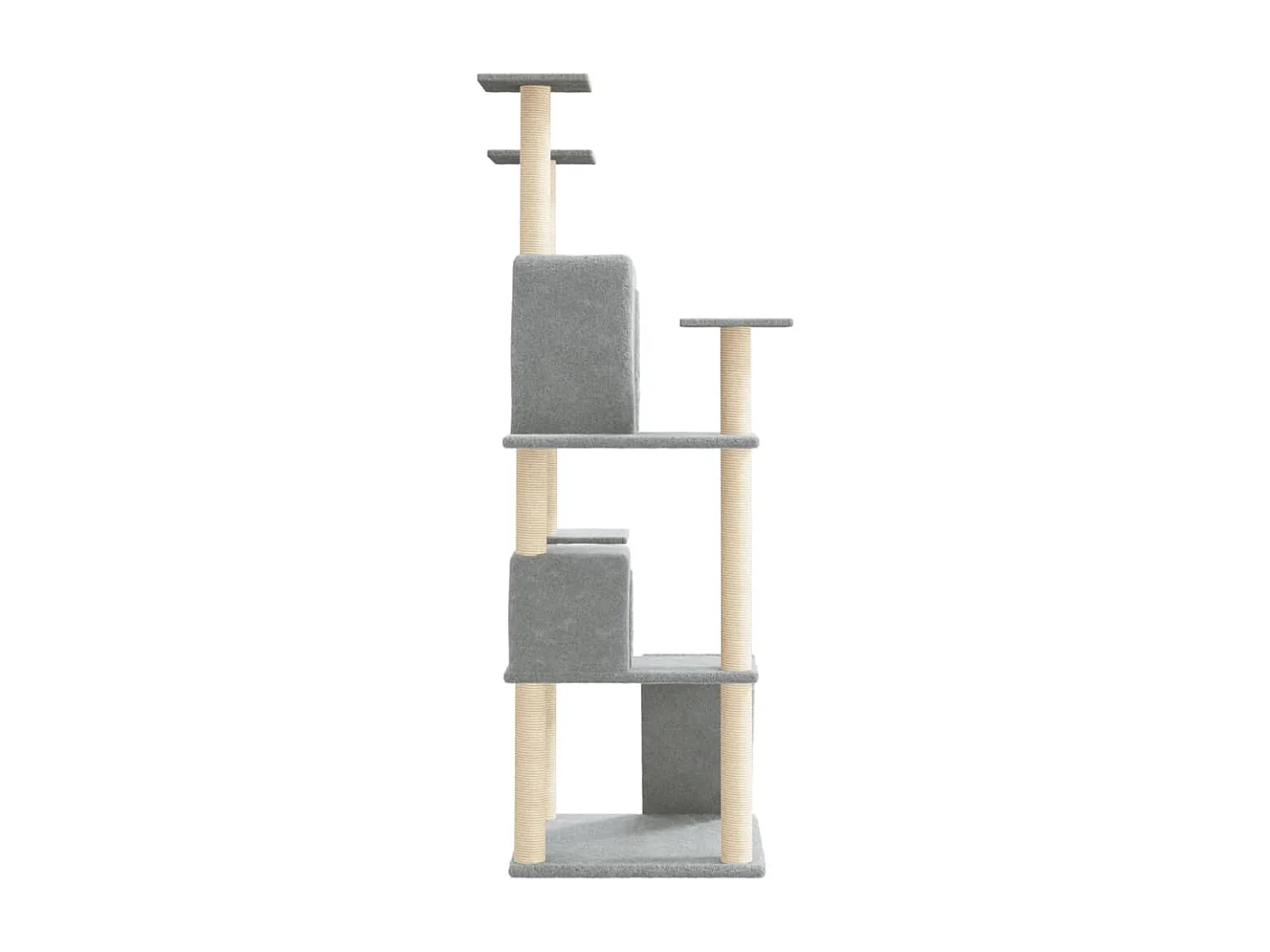 Arbre à chat avec griffoirs en sisal Gris clair 153 cm