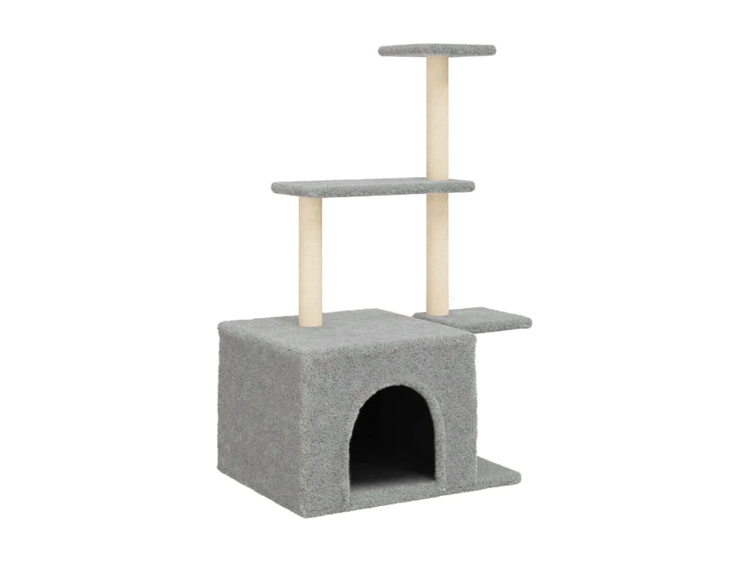 Arbre à chat avec griffoirs en sisal gris clair 110 cm