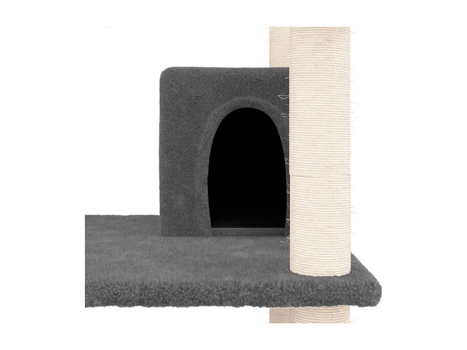 Arbre à chat avec griffoirs en sisal Gris foncé 162 cm