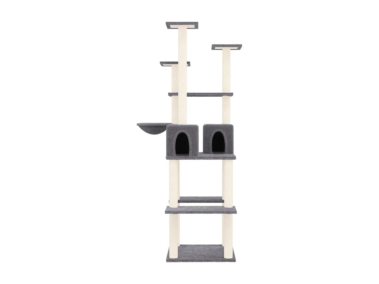 Arbre à chat avec griffoirs en sisal Gris foncé 167 cm