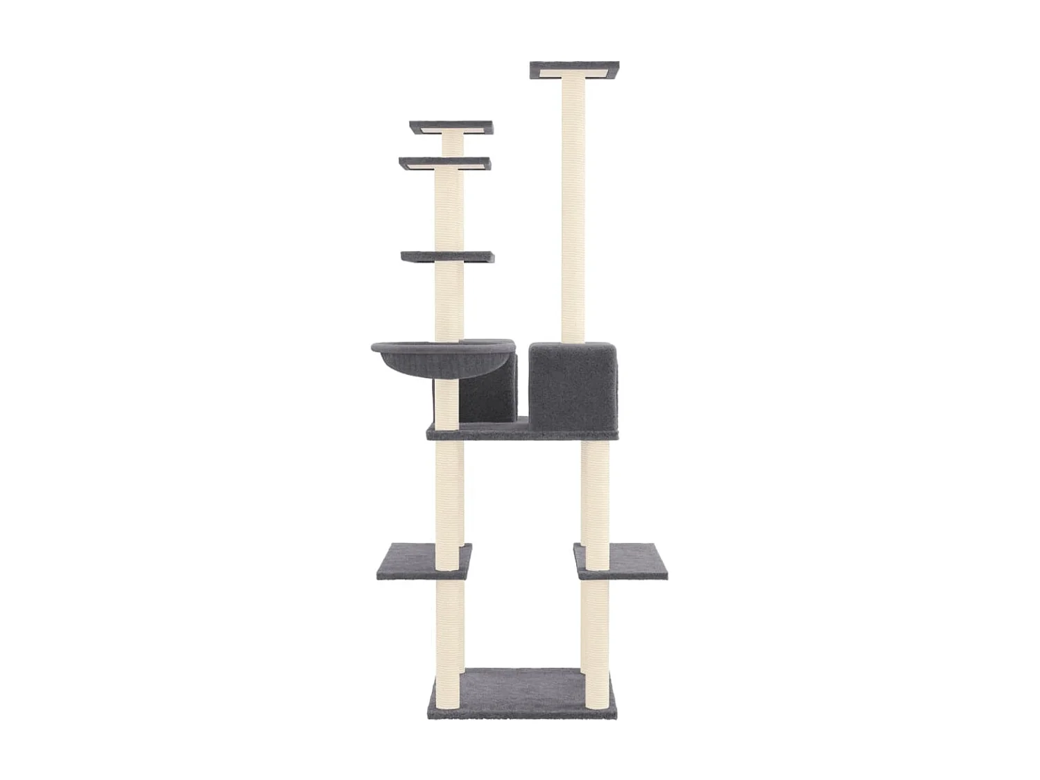 Arbre à chat avec griffoirs en sisal Gris foncé 167 cm