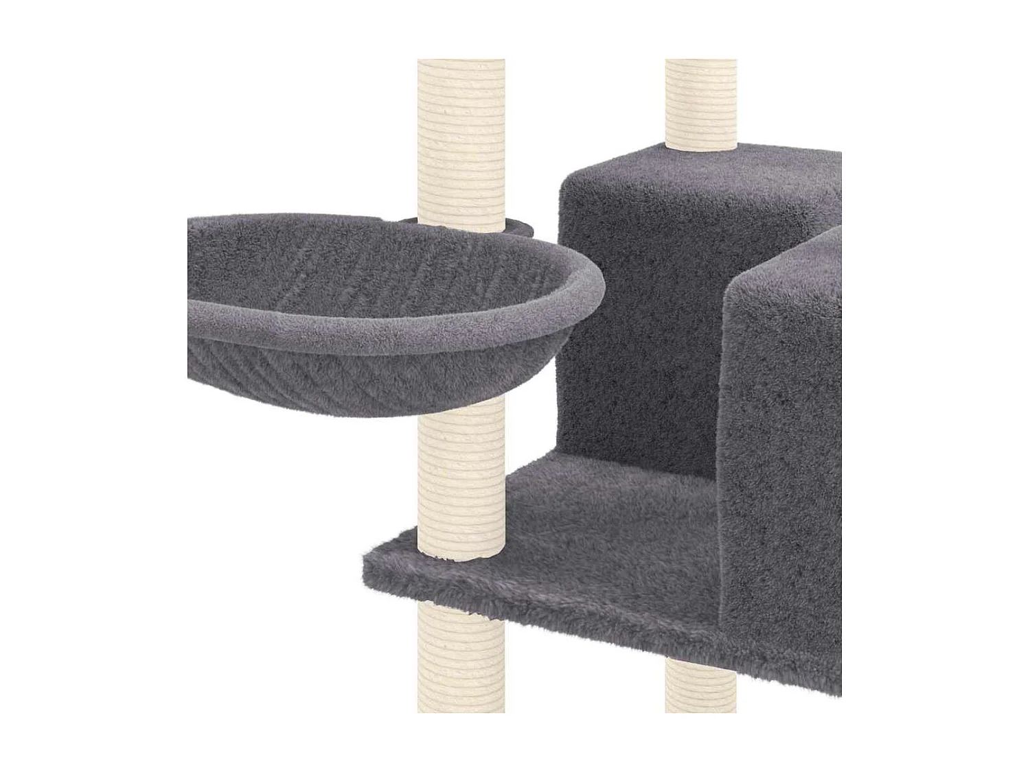 Arbre à chat avec griffoirs en sisal Gris foncé 167 cm