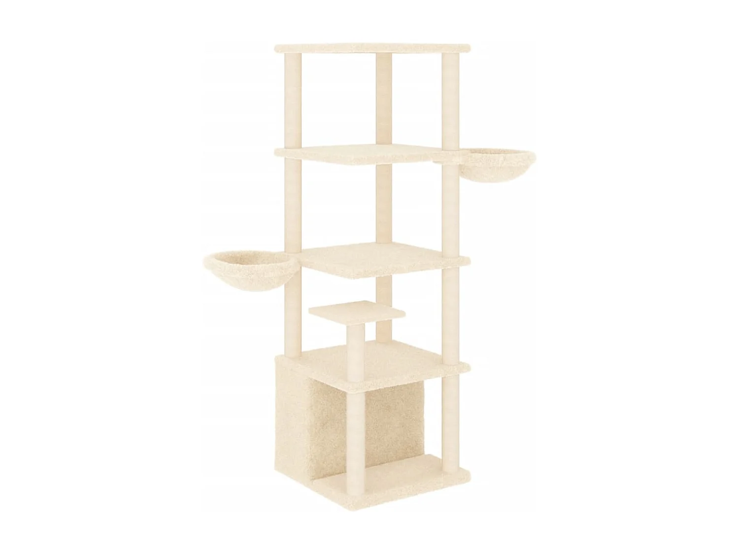 Arbre à chat avec griffoirs en sisal crème 147 cm