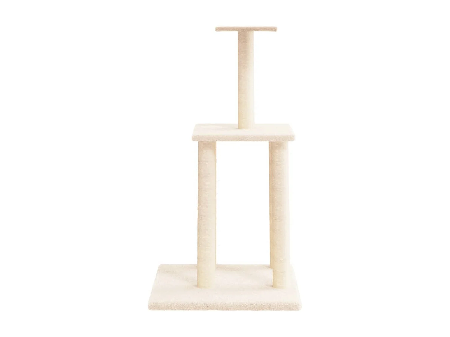 Árvore para gatos com postes arranhadores sisal 85,5 cm creme