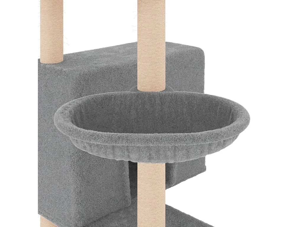 Arbre à chat avec griffoirs en sisal gris clair 143 cm