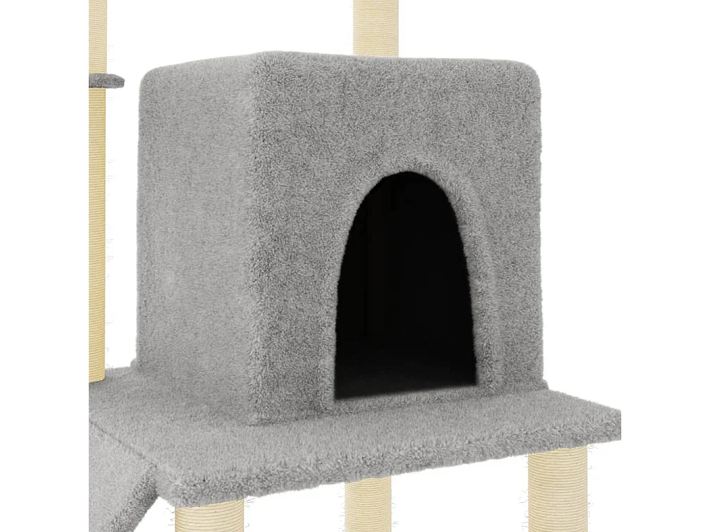 Arbre à chat avec griffoirs en sisal Gris clair 96,5 cm