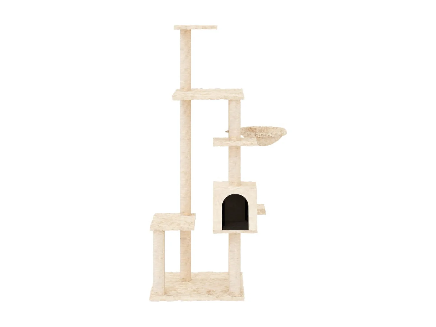 Arbre à chat avec griffoirs en sisal Crème 142 cm