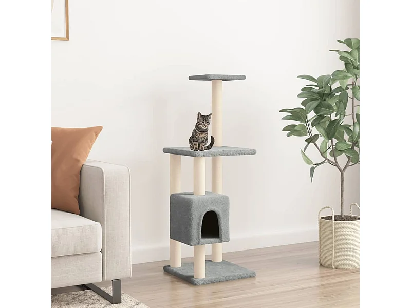 Arbre à chat avec griffoirs en sisal Gris clair 104 cm