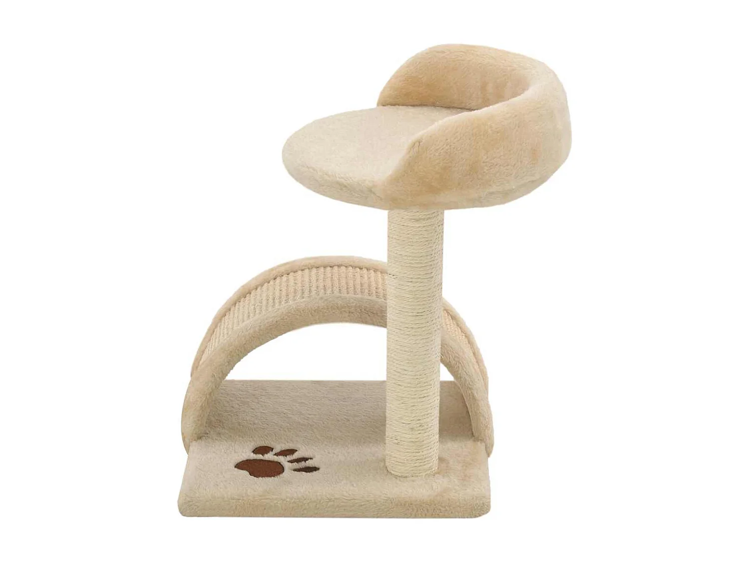 Arbre à chat avec griffoir en sisal 40 cm Beige et Marron