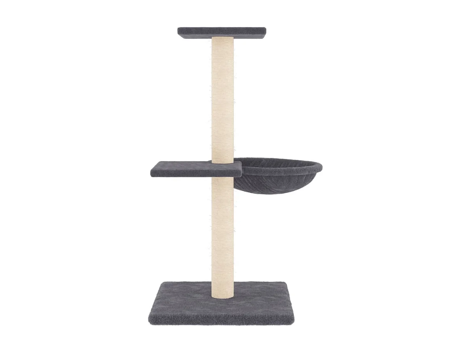 Rascador para gatos con postes de sisal gris oscuro 72 cm