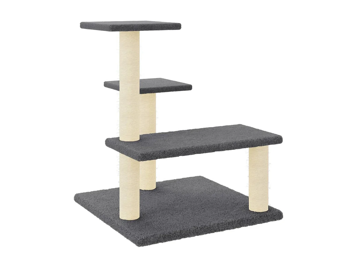 Arbre à chat avec griffoirs en sisal Gris foncé 61 cm