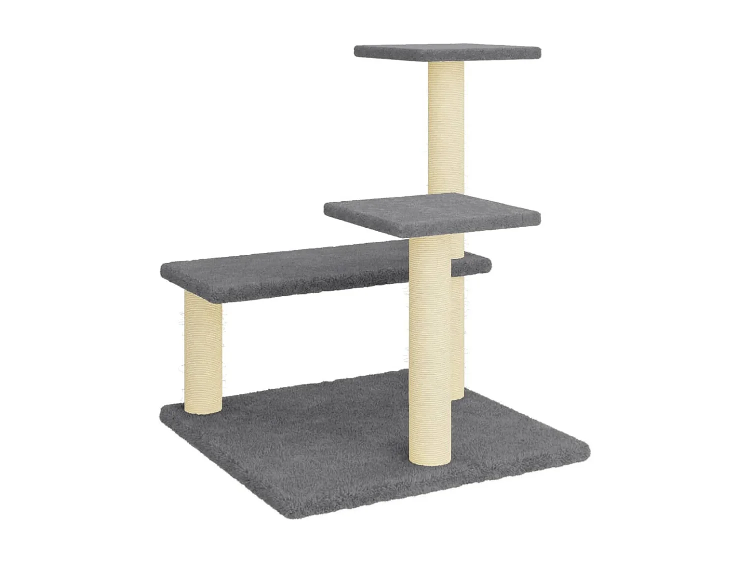 Arbre à chat avec griffoirs en sisal Gris foncé 61 cm