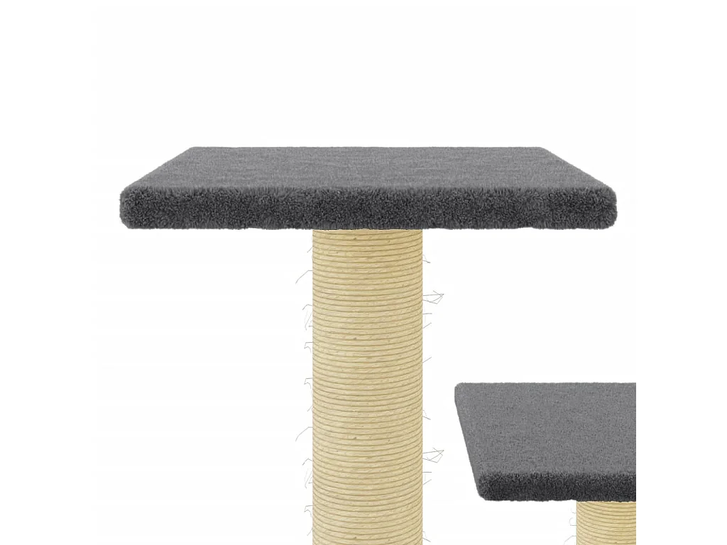 Arbre à chat avec griffoirs en sisal Gris foncé 61 cm