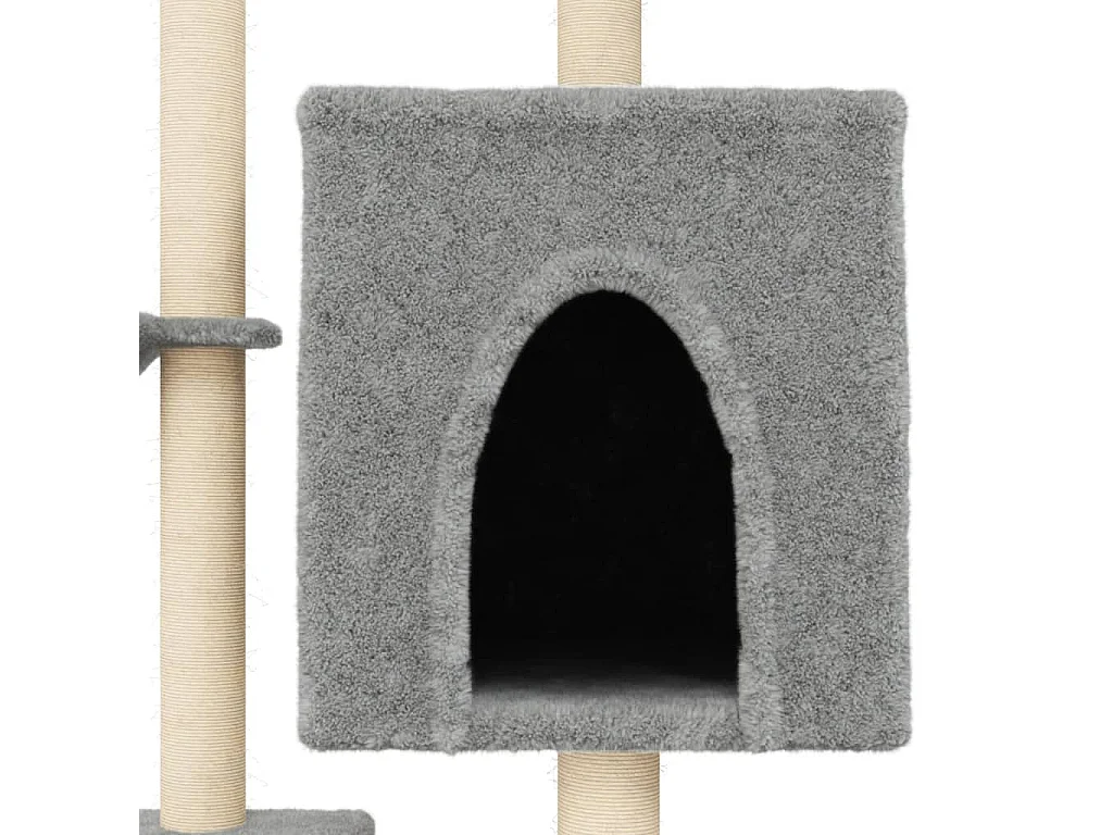 Arbre à chat avec griffoirs en sisal gris clair 117 cm