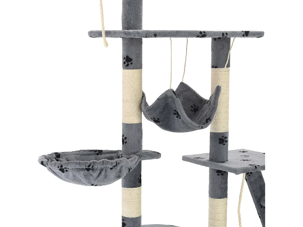 Arbre à chat et griffoirs 230-250 cm Empreintes de pattes Gris