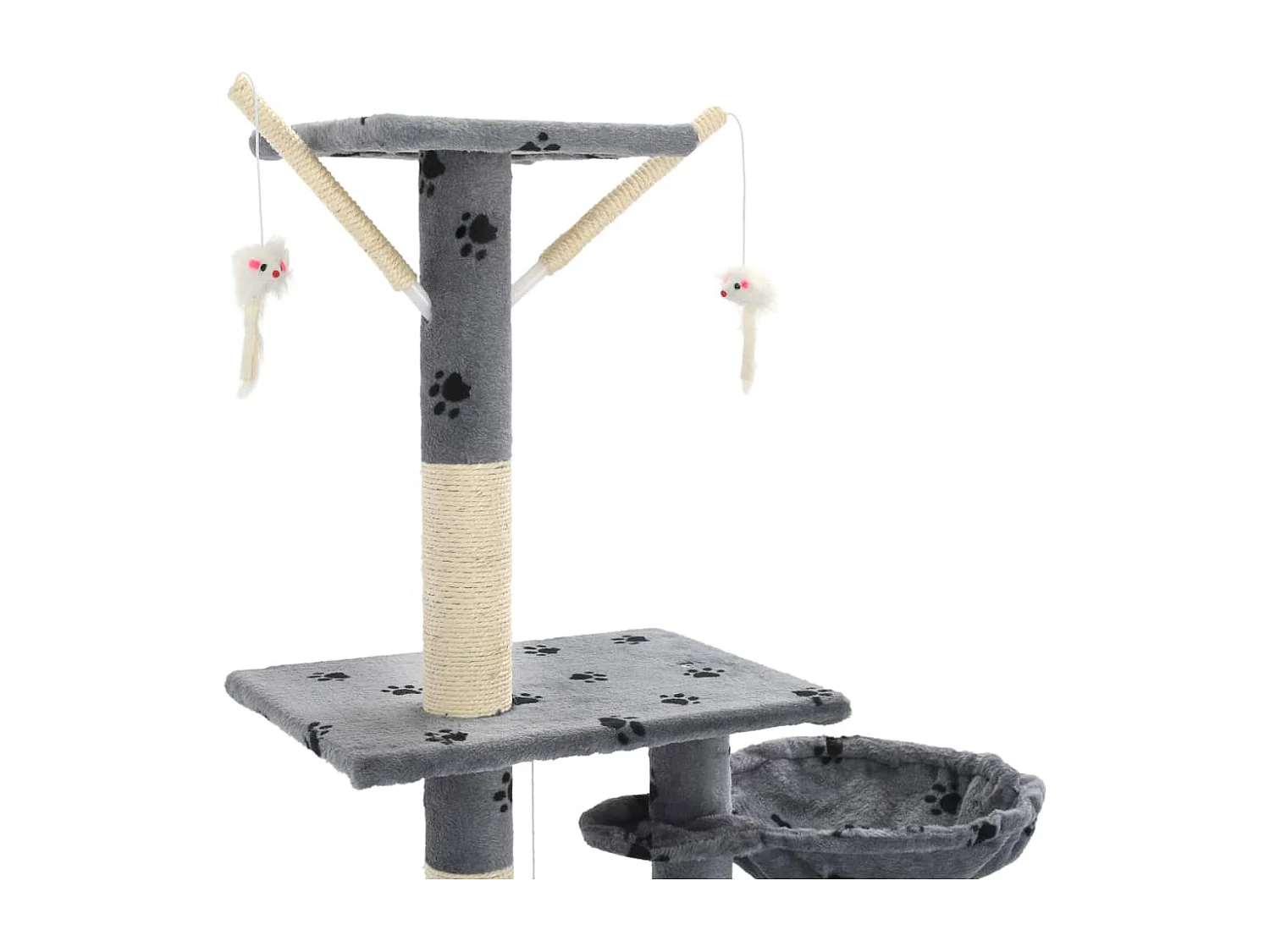 Arbre à chat et griffoirs 230-250 cm Empreintes de pattes Gris