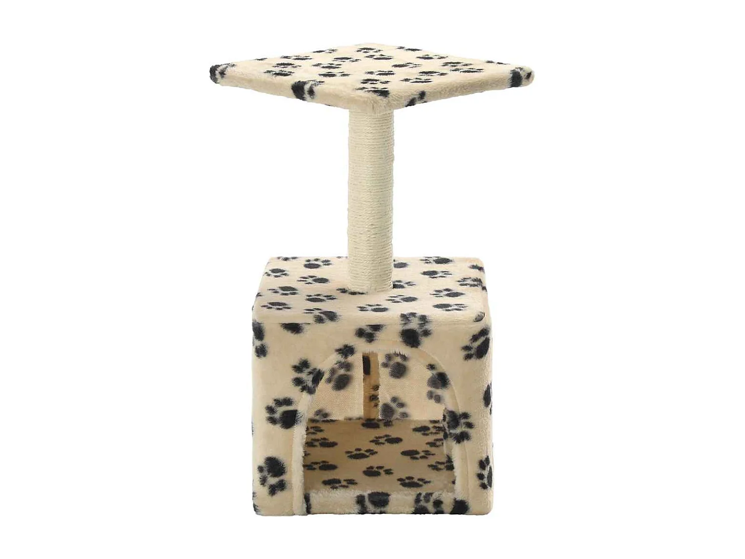 Arbre à chat avec griffoirs en sisal 55 cm Beige Motif de pattes