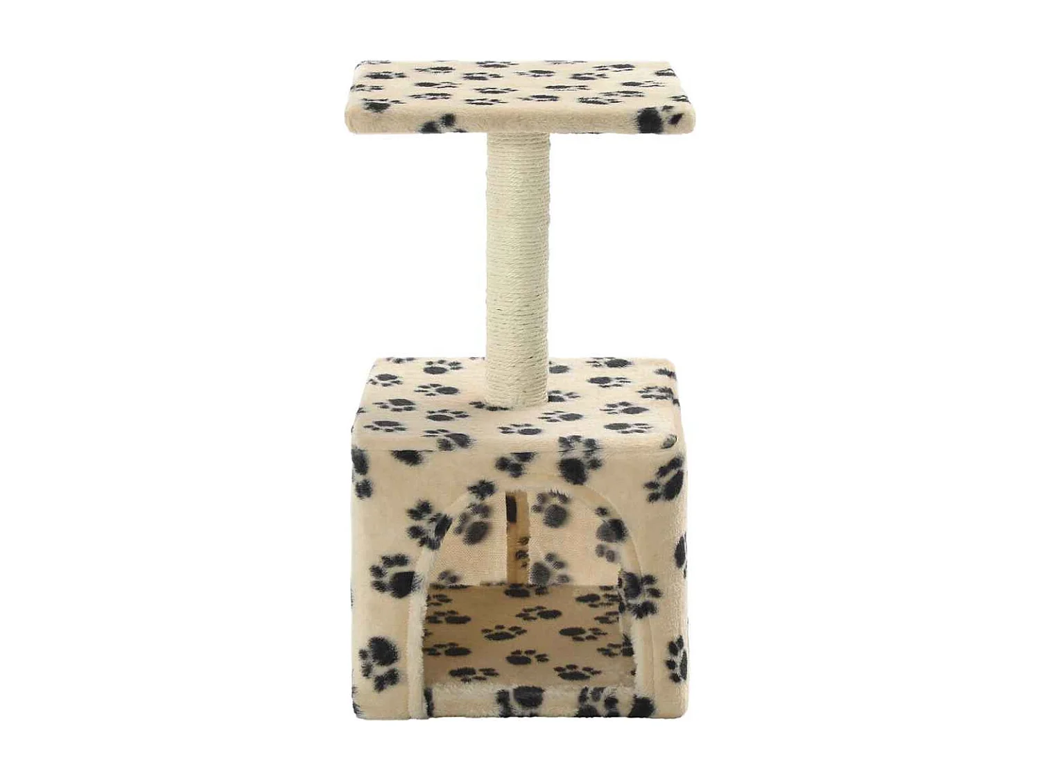 Arbre à chat avec griffoirs en sisal 55 cm Beige Motif de pattes