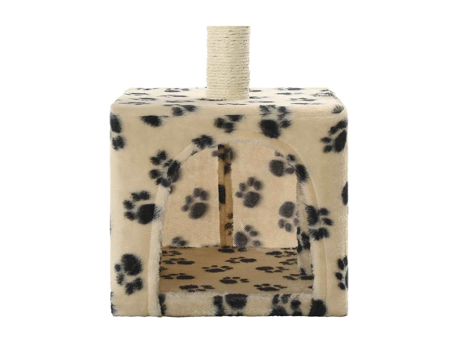 Arbre à chat avec griffoirs en sisal 55 cm Beige Motif de pattes