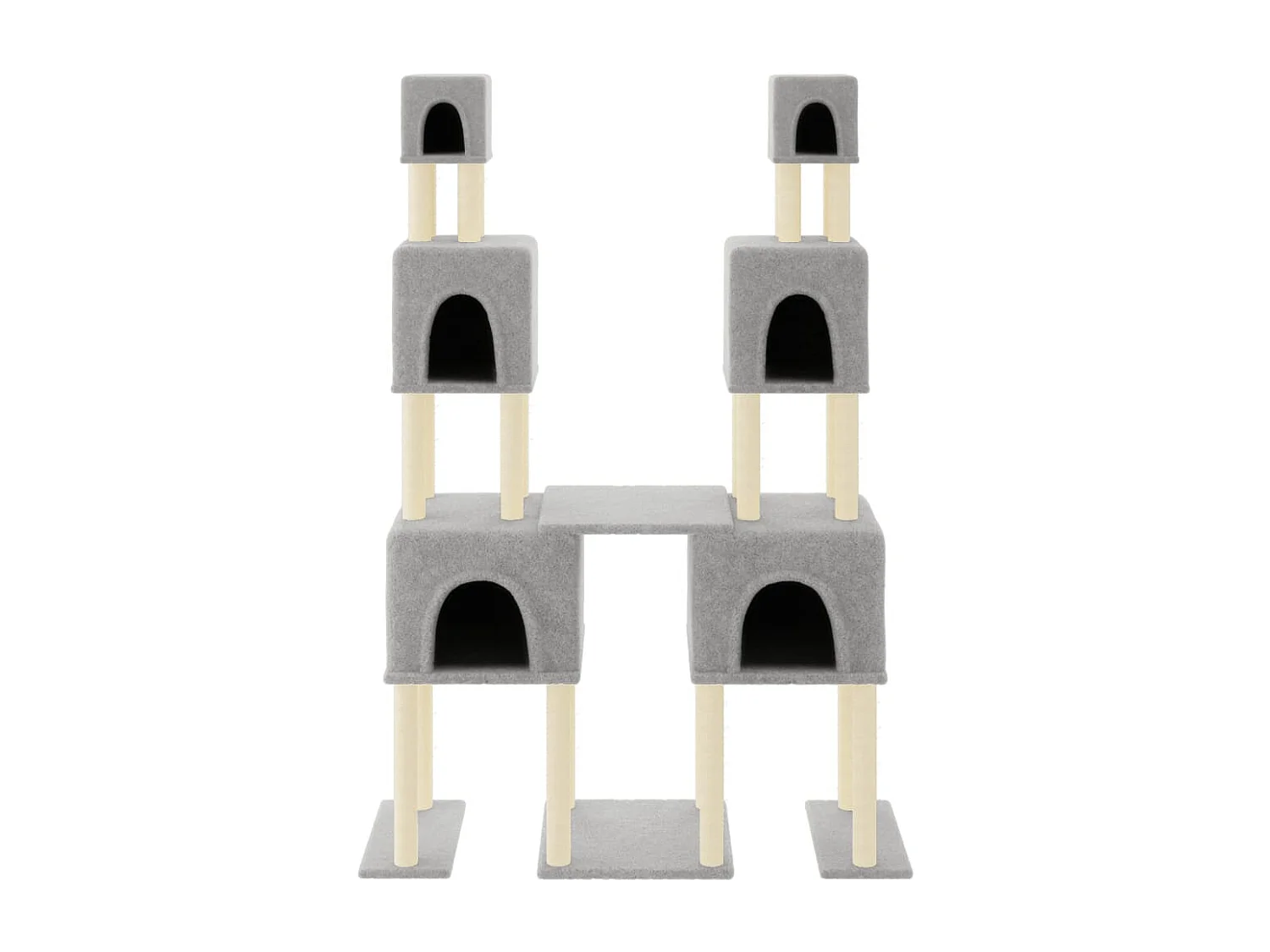 Arbre à chat avec griffoirs en sisal Gris clair 199 cm