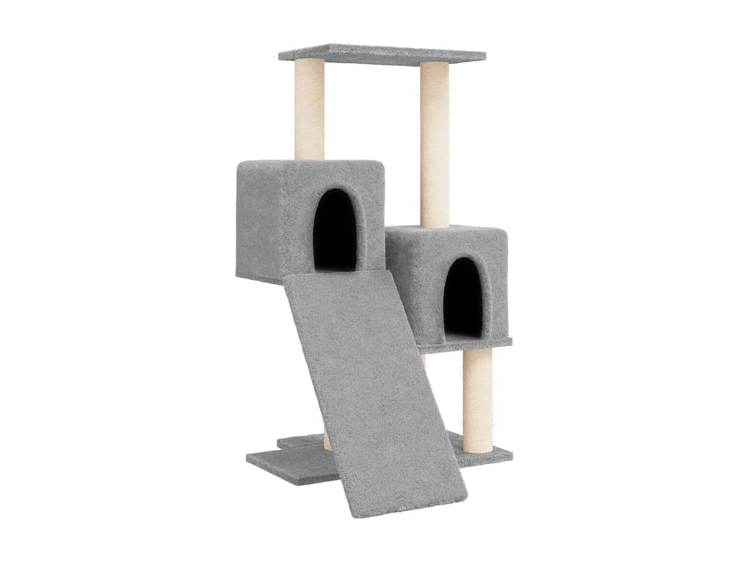 Arbre à chat avec griffoirs en sisal Gris clair 82 cm