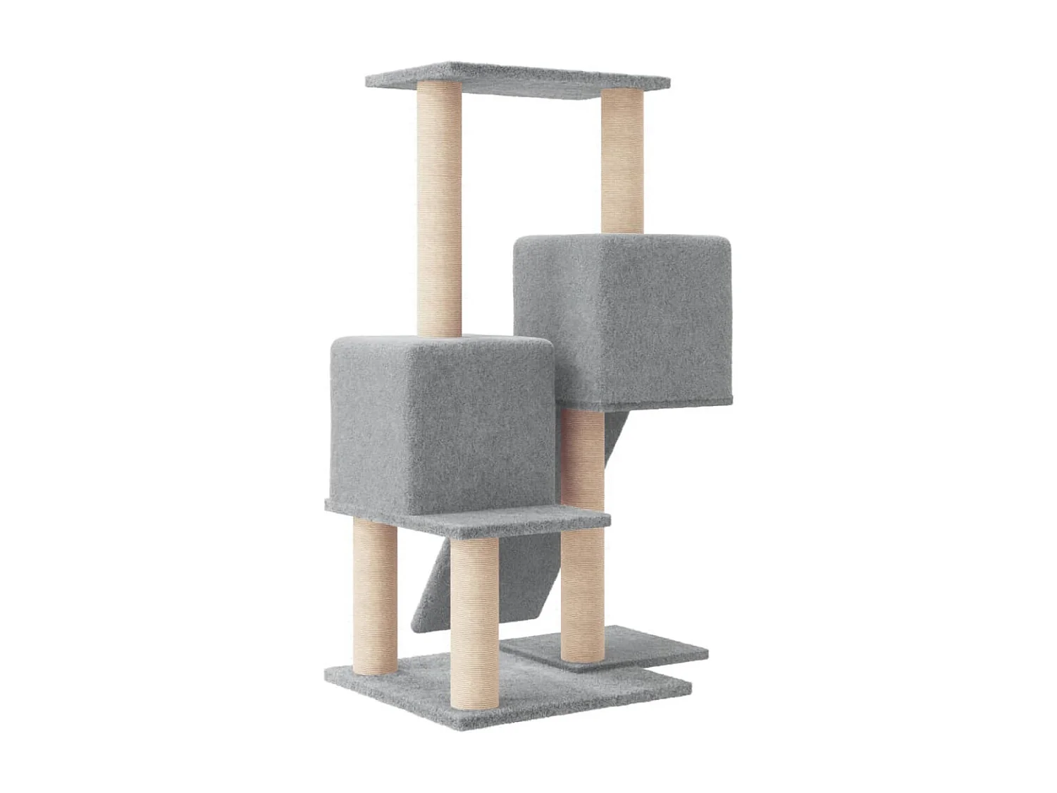 Arbre à chat avec griffoirs en sisal Gris clair 82 cm