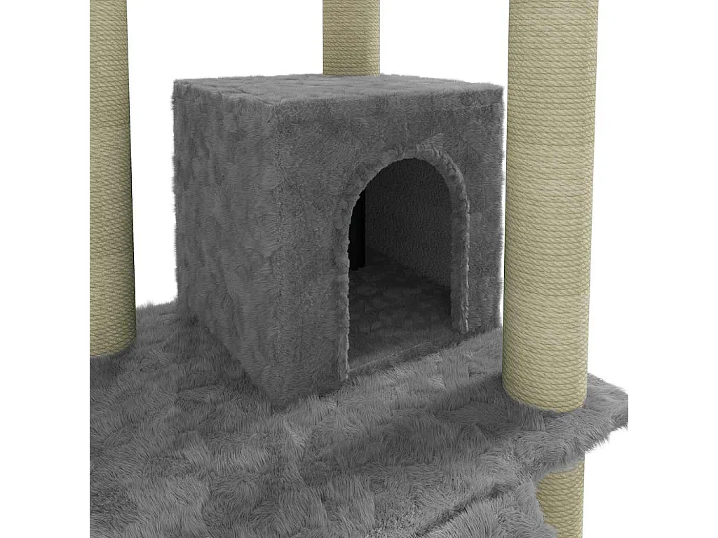 Arbre à chat avec griffoirs en sisal Gris clair 155 cm