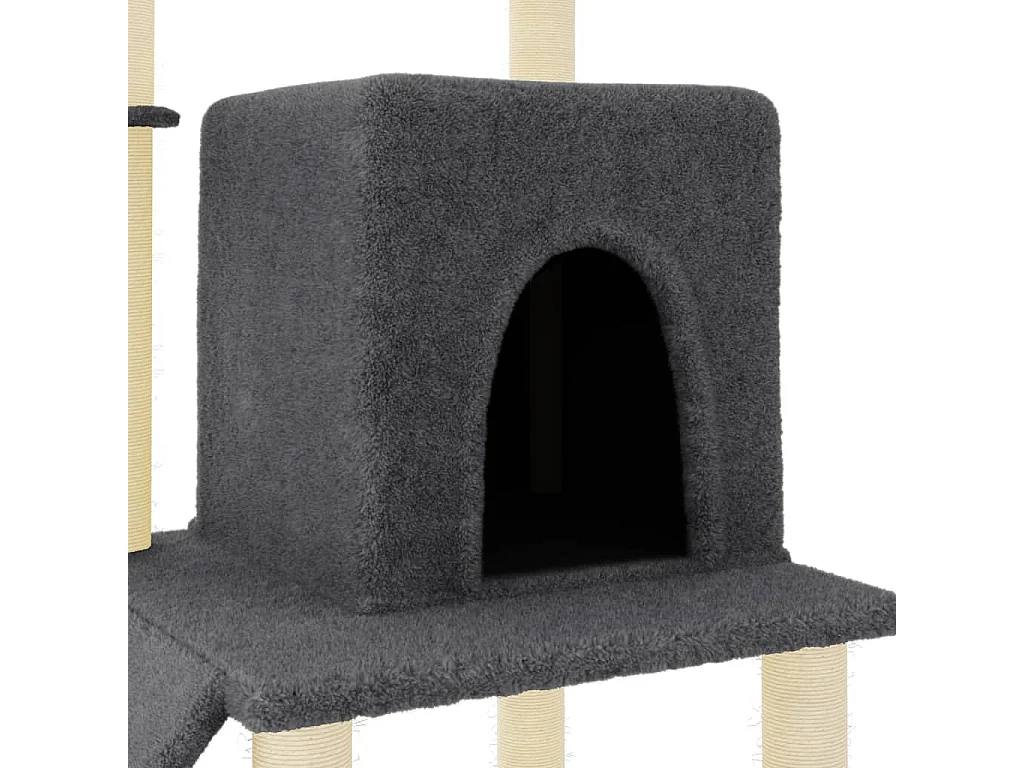 Arbre à chat avec griffoirs en sisal gris foncé 96,5 cm